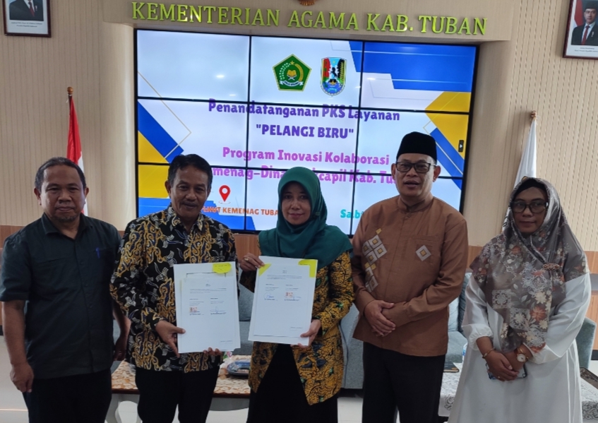 Disdukcapil Tuban Luncurkan Layanan Pelangi Biru Bersama Kemenag, Pengantin Baru Langsung Dapat KTP & KK Baru