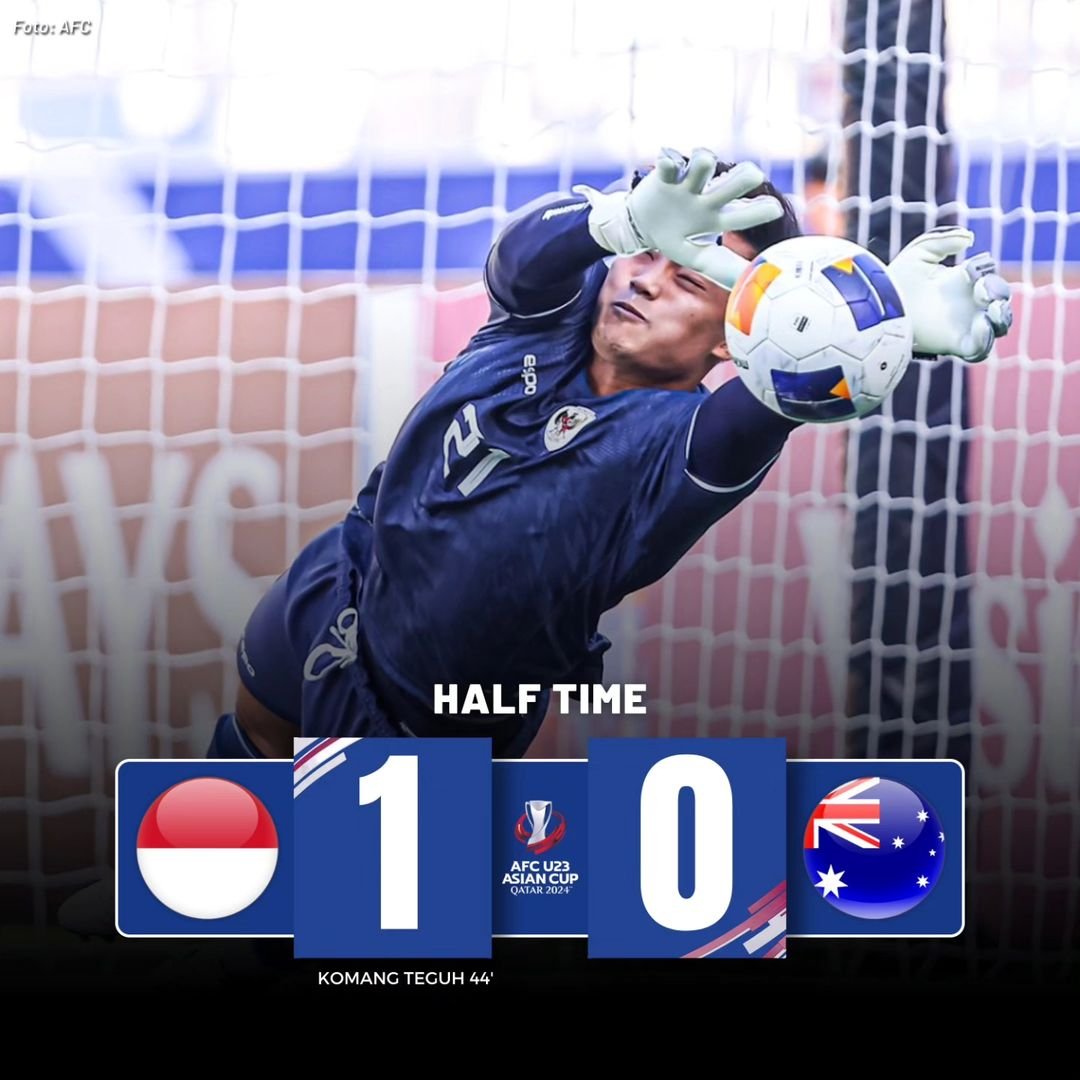 Kalah Penguasaan Bola, Indonesia U-23 Ungul 1-0 atas Australia di Babak Pertama