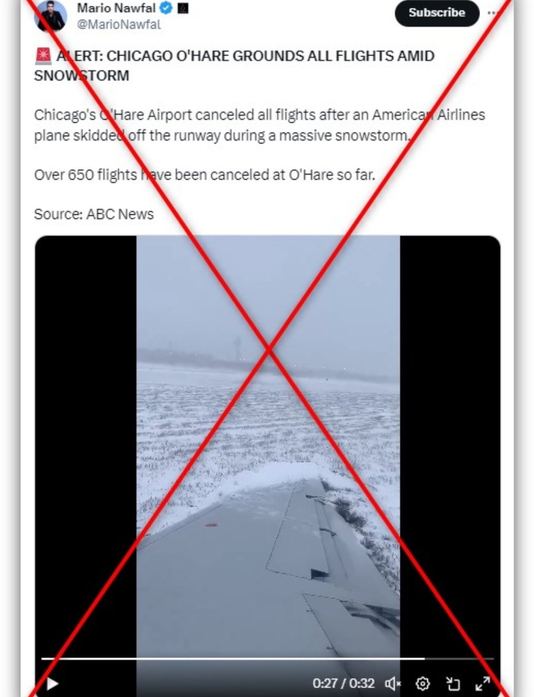 [SALAH] Video Pesawat American Airlines Tergelincir di Bandara O’Hare Chicago 18 Januari 2024