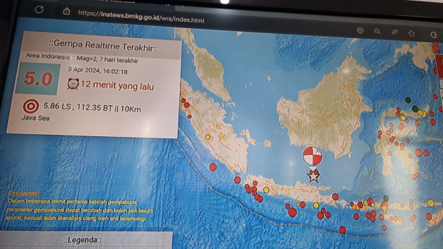 Gempa Bumi Kembali Terjadi Di Timur Laut Tuban Magnitudo 50 Sr