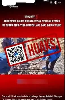 [HOAKS] Kemunculan Api dari Dalam Bumi setelah Gempa di Kota Tuban