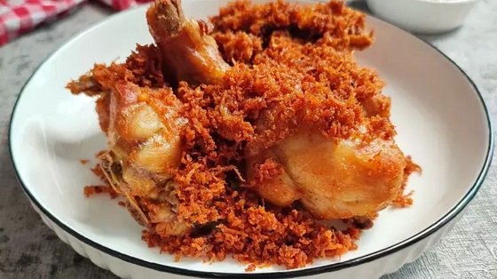 Resep Ayam Goreng Kelapa Serundeng Dimakan Pakai Nasi Hangat