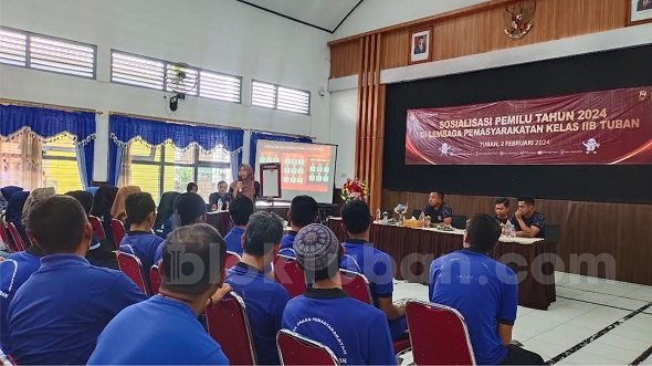 Ratusan Warga Binaan Lapas Tuban Ikuti Sosialisasi Pemilu 2024