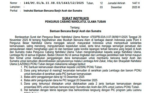 PCNU Tuban Instruksikan Penggalangan Bantuan untuk Korban Banjir...